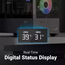 AeroCool кутия Case ATX - P500D Digi-G-BK-v1 - Digital Display, USB-C, 3 x 120 mm A-RGB