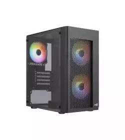 AeroCool кутия Case mATX - Hexform-G-BK-v2 - 3 fans included                          