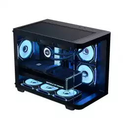 AeroCool кутия Case mATX - P300C-G-BK-v1 - 3 x 120 mm Infinity Mirror A-RGB