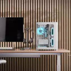 AeroCool кутия Case mATX - P300C-G-WT-v1 - 3 x 120 mm Infinity Mirror A-RGB