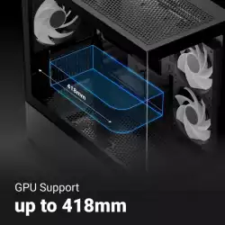 AeroCool кутия Case mATX - P300D Digi-G-BK-v1 - Digital Display, USB-C, 3 x 120 mm A-RGB