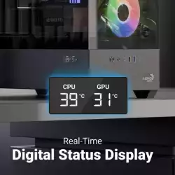 AeroCool кутия Case mATX - P300D Digi-G-BK-v1 - Digital Display, USB-C, 3 x 120 mm A-RGB                          