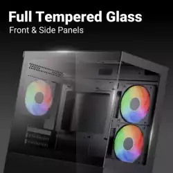 AeroCool кутия Case mATX - P300D Digi-G-BK-v1 - Digital Display, USB-C, 3 x 120 mm A-RGB