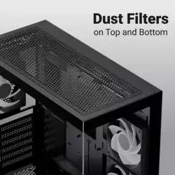 AeroCool кутия Case mATX - P300D Digi-G-BK-v1 - Digital Display, USB-C, 3 x 120 mm A-RGB