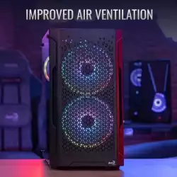 AeroCool кутия Case mATX - Trinity Mini-G-BK-v3 - 3 fans included, Tempered Glass