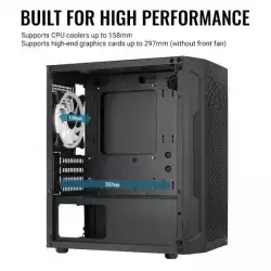 AeroCool кутия Case mATX - Trinity Mini-G-BK-v3 - 3 fans included, Tempered Glass