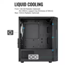 AeroCool кутия Case mATX - Trinity Mini-G-BK-v3 - 3 fans included, Tempered Glass