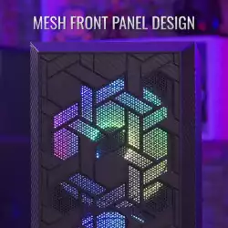 AeroCool кутия за компютър Case Hive v2 - Mesh panel, FRGB, Tempered Glass, 4 Fans - ACCM-PV27043.11