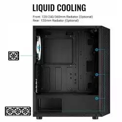 AeroCool кутия за компютър Case Hive v2 - Mesh panel, FRGB, Tempered Glass, 4 Fans - ACCM-PV27043.11