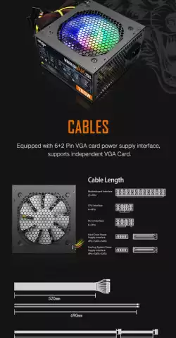 Aigo захранващ блок PSU 700W - Warrior AK700 RGB