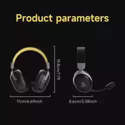 Ajazz безжични геймърски слушалки Wireless Gaming Headphones - AHM08 MAX Gray, White - Bluetooth , 2.4G