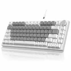 Ajazz геймърска механична клавиатура Gaming Mechanical Keyboard AK820 - Mille feuille Yellow Switches [Linear] (English US), White Gray, White Light