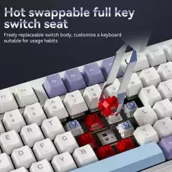 Ajazz геймърска механична клавиатура Wireless Gaming Mechanical Keyboard AK980 V2 - Gift Switch [Linear] (English US), Black, Gray