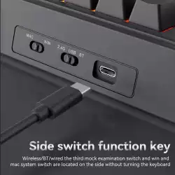 Ajazz геймърска механична клавиатура Wireless Gaming Mechanical Keyboard AK980 V2 - Gift Switch [Linear] (English US), Black, Gray