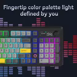 Ajazz геймърска механична клавиатура Wireless Gaming Mechanical Keyboard AK980 V2 - Gift Switch [Linear] (English US), Black, Gray
