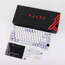 Ajazz геймърска механична клавиатура Wireless Gaming Mechanical Keyboard AK820 PRO - Flying Fish [Linear] (English US), Purple                          