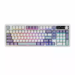 Ajazz геймърска механична клавиатура Wireless Gaming Mechanical Keyboard AK980 V2 - Gift Switch [Linear] (English US), Purple, White, Blue