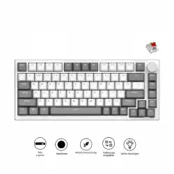 Ajazz геймърска механична клавиатура Gaming Mechanical Keyboard AK820 - AS Red Switch [Linear] (English US), Gray White, White Light