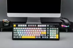 Ajazz геймърска механична клавиатура Wireless Gaming Mechanical Keyboard AK980 V2 - Gift Switch [Linear] (English US), Purple, White, Blue