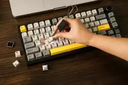 Ajazz геймърска механична клавиатура Wireless Gaming Mechanical Keyboard AK820 PRO - Gift Switch [Linear] (English US), Black, Gray