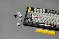 Ajazz геймърска механична клавиатура Wireless Gaming Mechanical Keyboard AK980 V2 - Gift Switch [Linear] (English US), Purple, White, Blue