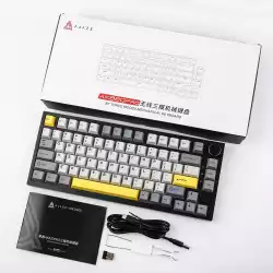 Ajazz геймърска механична клавиатура Wireless Gaming Mechanical Keyboard AK820 PRO - Flying Fish [Linear] (English US), Black, Gray