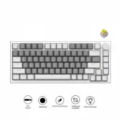 Ajazz геймърска механична клавиатура Gaming Mechanical Keyboard AK820 - Mille feuille Yellow Switches [Linear] (English US), White Gray, White Light