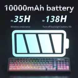 Ajazz геймърска механична клавиатура Wireless Gaming Mechanical Keyboard AK980 V2 - Gift Switch [Linear] (English US), Black, Gray