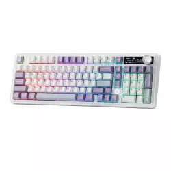 Ajazz геймърска механична клавиатура Wireless Gaming Mechanical Keyboard AK980 V2 - Gift Switch [Linear] (English US), Purple, White, Blue