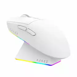 Ajazz професионална геймърска мишка AJ139 V2 MC - Wireless Gaming Mouse - 1K, Magnetic Charging Dock, White