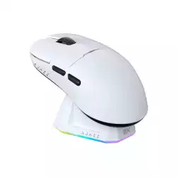 Ajazz професионална геймърска мишка AJ159 PRO - Wireless Gaming Mouse - 8K, Magnetic Charging Dock, White