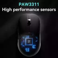 Ajazz професионална геймърска мишка AJ159P MC - Wireless Gaming Mouse - 1K, Magnetic Charging Dock, White