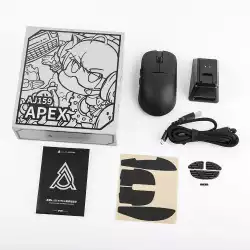 Ajazz професионална геймърска мишка AJ159 PRO - Wireless Gaming Mouse - 8K, Magnetic Charging Dock, White