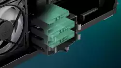 Arctic кутия Case E-ATX - Xtender VG (Black) - PCIe Gen 4 riser included, 5 A-RGB Fans included