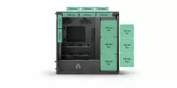Arctic кутия Case E-ATX - Xtender VG (Mirror Black) - PCIe Gen 4 riser included, 5 A-RGB Fans included