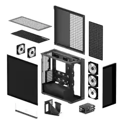 Arctic кутия Case E-ATX - Xtender VG (Mirror Black) - PCIe Gen 4 riser included, 5 A-RGB Fans included