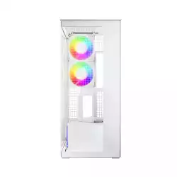 Arctic кутия Case E-ATX - Xtender VG (White) - PCIe Gen 4 riser included, 5 A-RGB Fans included