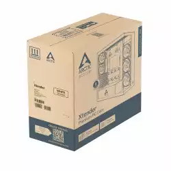 Arctic кутия Case E-ATX - Xtender VG (White) - PCIe Gen 4 riser included, 5 A-RGB Fans included