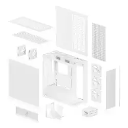 Arctic кутия Case E-ATX - Xtender VG (White) - PCIe Gen 4 riser included, 5 A-RGB Fans included