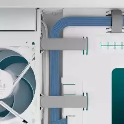 Arctic кутия Case E-ATX - Xtender VG (White) - PCIe Gen 4 riser included, 5 A-RGB Fans included