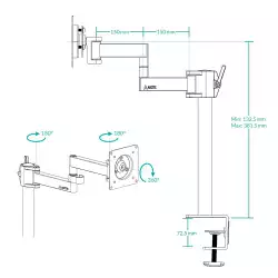 Arctic Стойка за монитор за бюро Desk Mount Monitor - X1