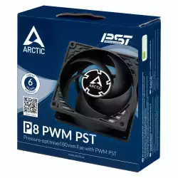 Arctic вентилатор Fan 80mm P8 PWM PST - black/black - 200-3000rpm