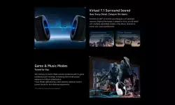 ATK безжични геймърски слушалки Wireless Gaming Headphones - M1 Mercury Black - Bluetooth 5.3, 2.4G, ENC, Virtual 7.1 Surround