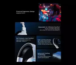 ATK безжични геймърски слушалки Wireless Gaming Headphones - M1 Mercury White - Bluetooth 5.3, 2.4G, ENC, Virtual 7.1 Surround