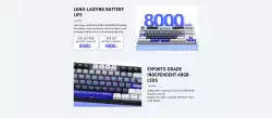 ATK професионална безжична геймърска механична клавиатура Wireless Professional Gaming Mechanical Keyboard - Z87 PRO Side Engraving - Aniya Switches