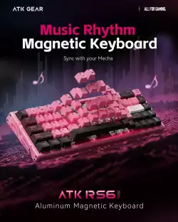 ATK професионална геймърска механична клавиатура Professional Gaming Mechanical Keyboard RS6 - 8K, Gateron Jade Pro Switches [Linear] - Black