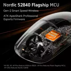 ATK професионална геймърска мишка Wireless Gaming Mouse A9 Pro Max 2.0 Tri-mode Nearlink - 8K, White