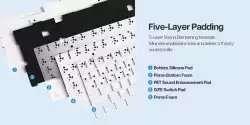 Aula геймърска механична клавиатура Wireless Gaming Mechanical Keyboard F75 Thunder Black - Reaper Switch [Linear] (English US)
