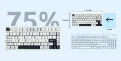 Aula геймърска механична клавиатура Wireless Gaming Mechanical Keyboard F75 Thunder Black - Reaper Switch [Linear] (English US)