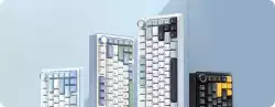 Aula геймърска механична клавиатура Wireless Gaming Mechanical Keyboard F75 - Reaper Switch [Linear] (English US), Purple, Beige, Green